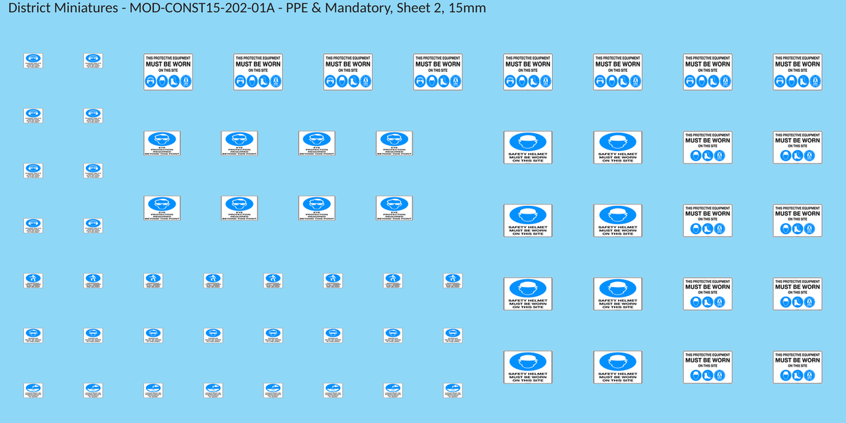 PPE & Mandatory, Sheet 2, 15mm decal sheet, clean finish