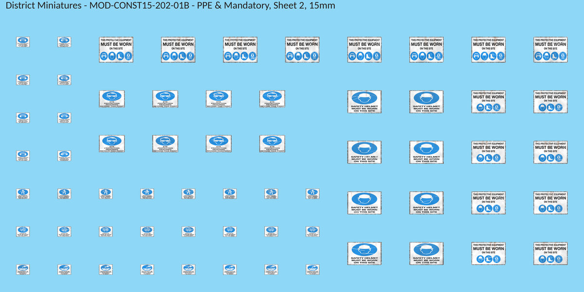 PPE & Mandatory, Sheet 2, 15mm decal sheet, weathered finish