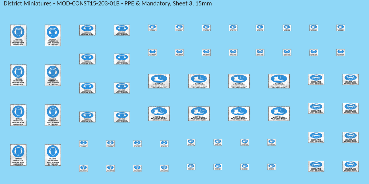 PPE & Mandatory, Sheet 3, 15mm decal sheet, weathered finish