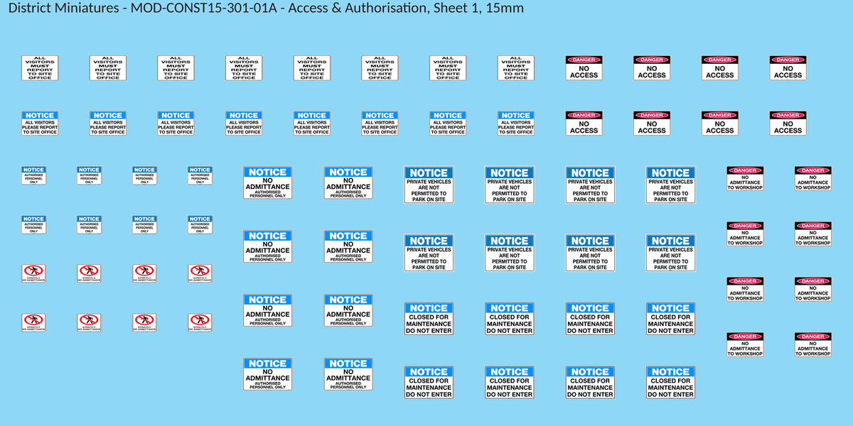 Access & Authorisation, Sheet 1, 15mm decal sheet, clean finish