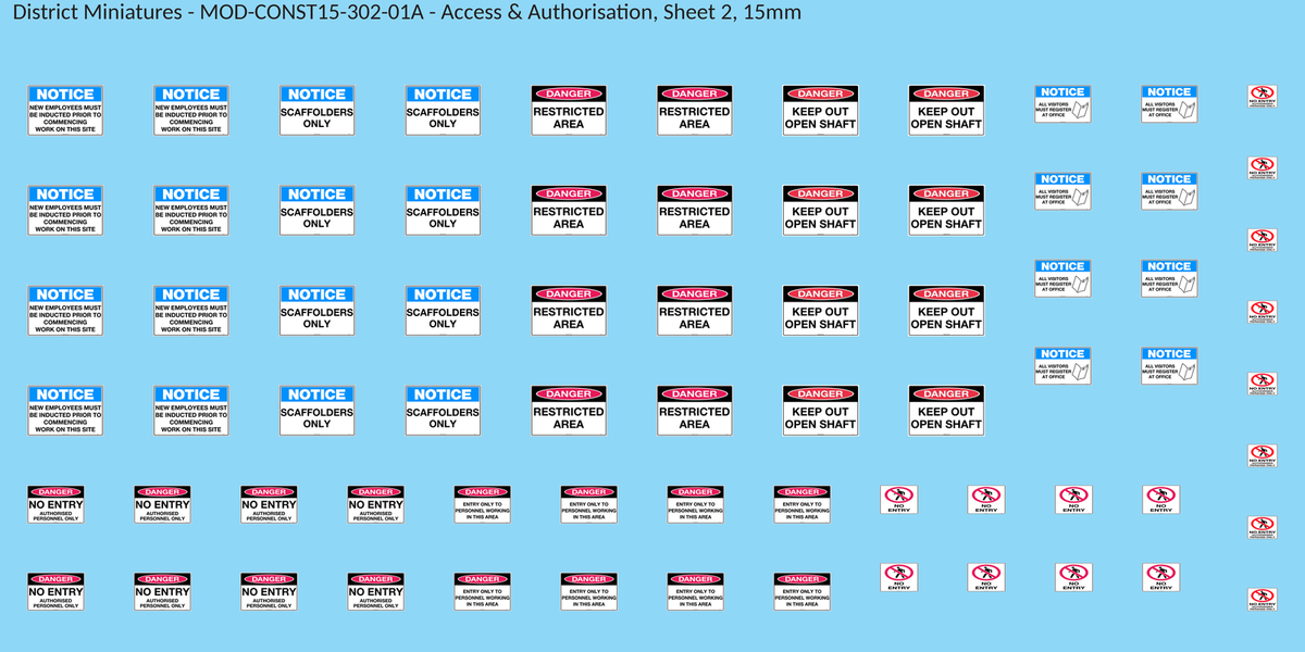 Access & Authorisation, Sheet 2, 15mm decal sheet, clean finish