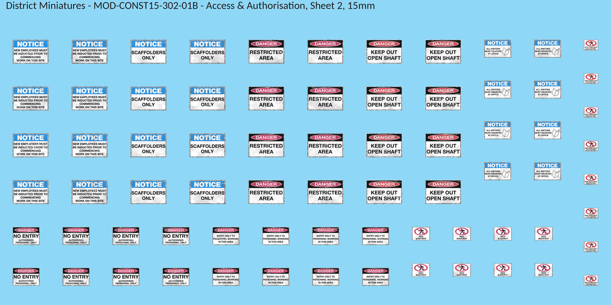 Access & Authorisation, Sheet 2, 15mm decal sheet, weathered finish