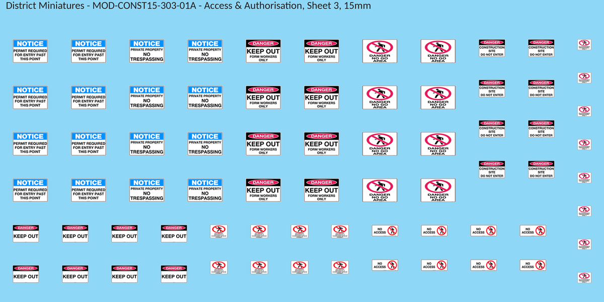 Access & Authorisation, Sheet 3, 15mm decal sheet, clean finish