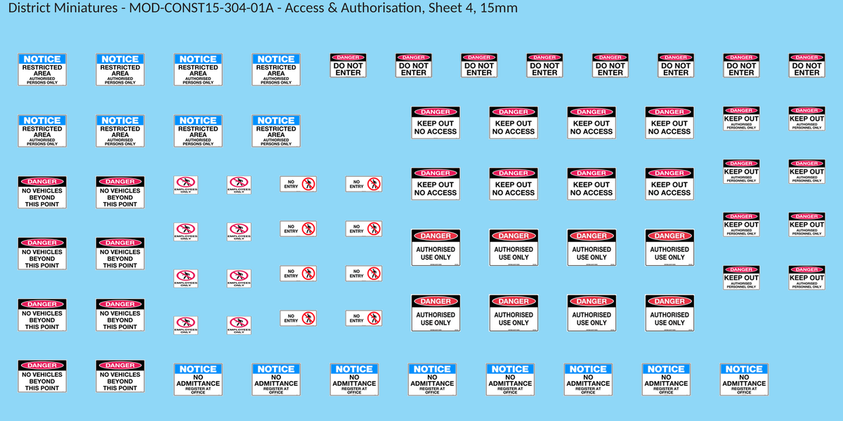 Access & Authorisation, Sheet 4, 15mm decal sheet, clean finish