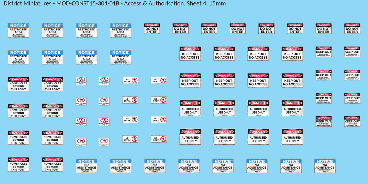 Access & Authorisation, Sheet 4, 15mm decal sheet, weathered finish