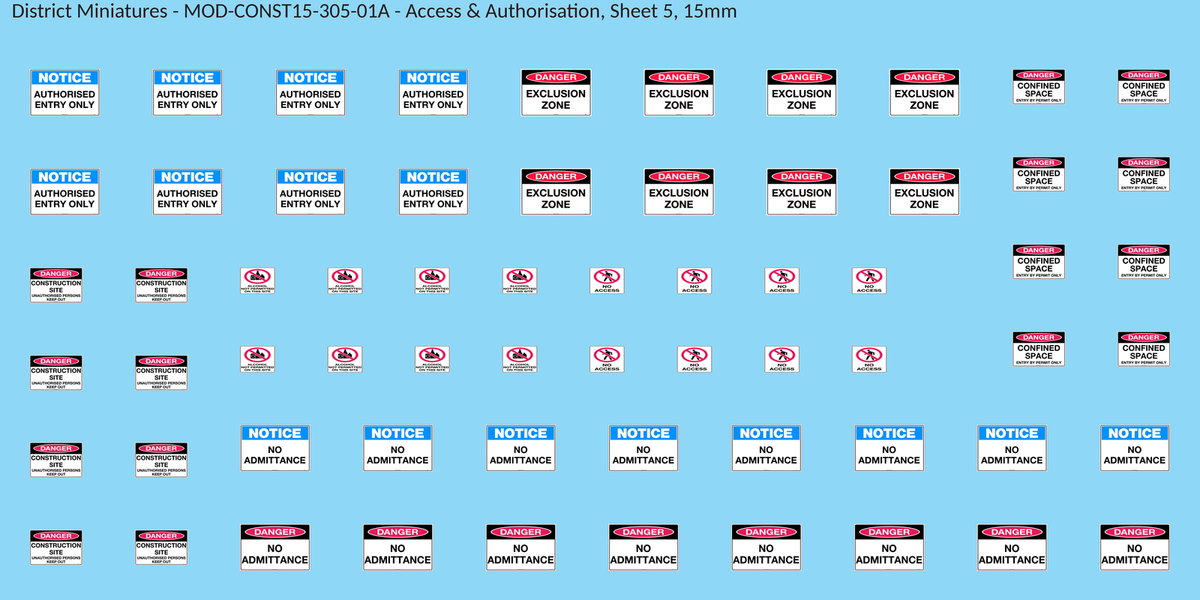 Access & Authorisation, Sheet 5, 15mm decal sheet, clean finish