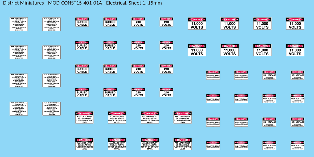 Electrical, Sheet 1, 15mm decal sheet, clean finish