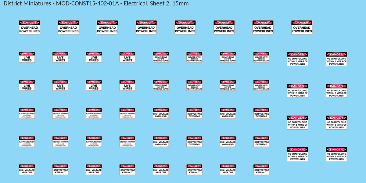 Electrical, Sheet 2, 15mm decal sheet, clean finish