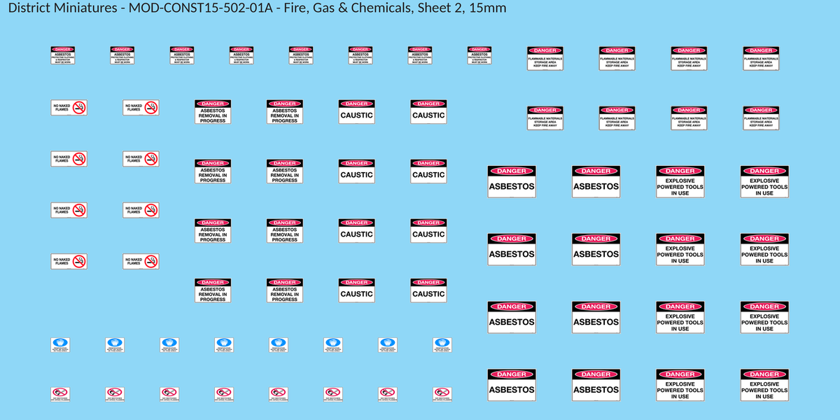Fire, Gas & Chemicals, Sheet 2, 15mm decal sheet, clean finish