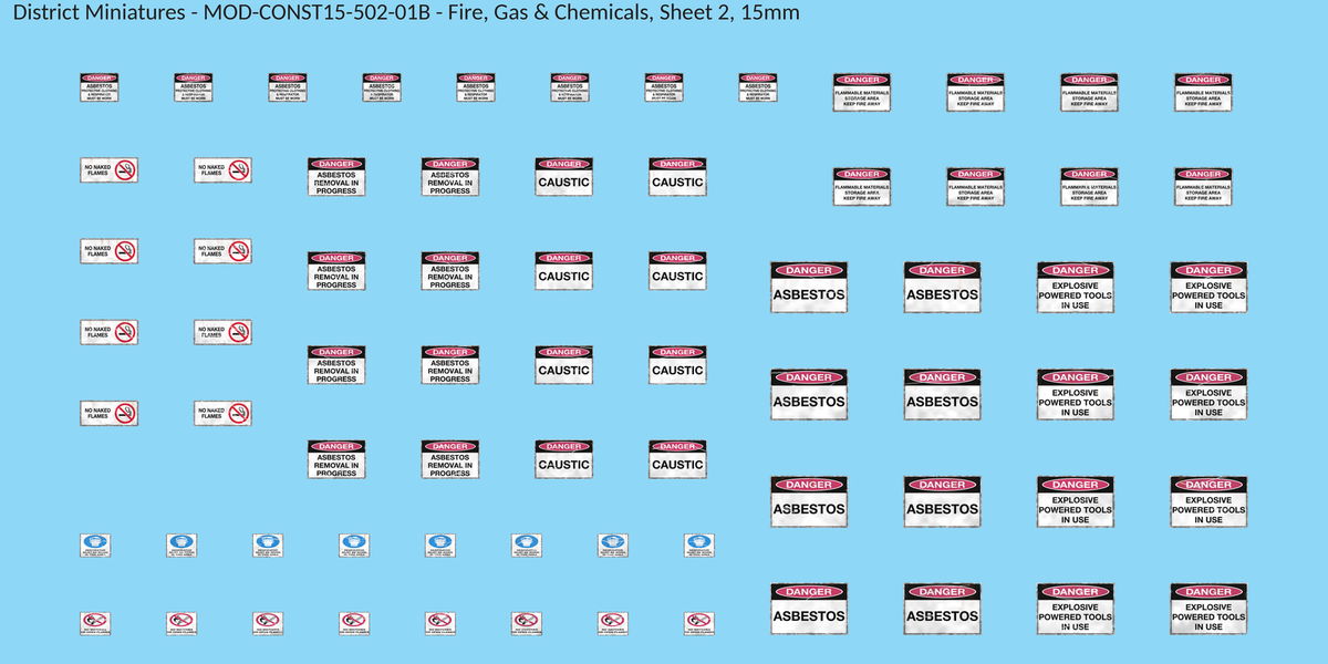 Fire, Gas & Chemicals, Sheet 2, 15mm decal sheet, weathered finish