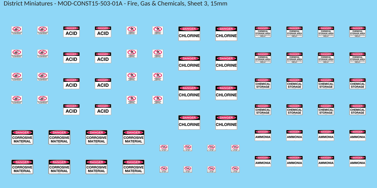 Fire, Gas & Chemicals, Sheet 3, 15mm decal sheet, clean finish