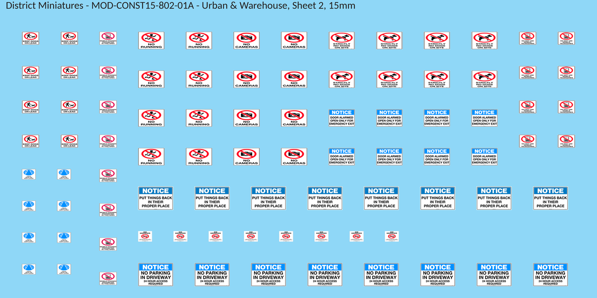 Urban & Warehouse, Sheet 2, 15mm decal sheet, clean finish