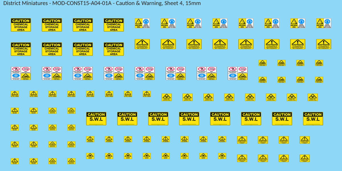 Caution & Warning, Sheet 4, 15mm decal sheet, clean finish