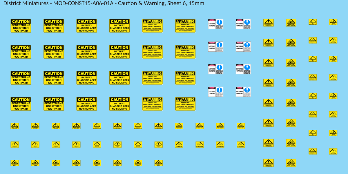 Caution & Warning, Sheet 6, 15mm decal sheet, clean finish