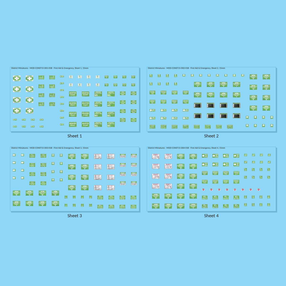 First Aid & Emergency, 15mm - all 4 sheets, weathered finish