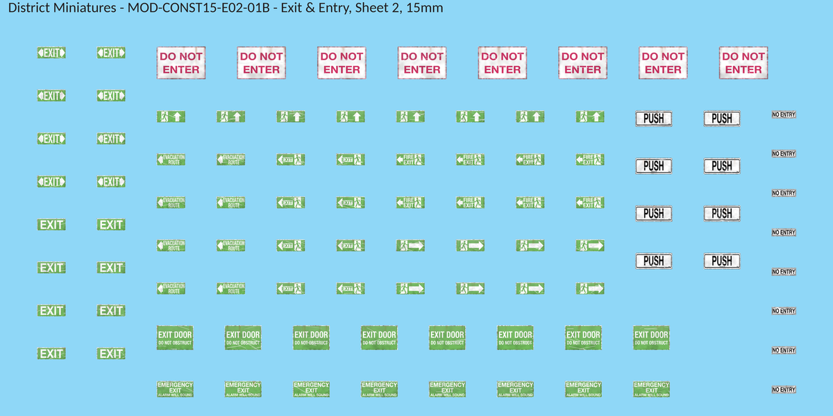 Exit & Entry, Sheet 2, 15mm decal sheet, weathered finish