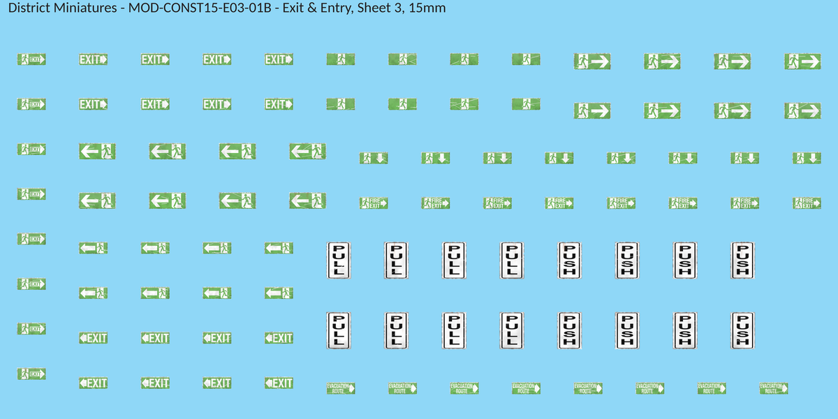 Exit & Entry, Sheet 3, 15mm decal sheet, weathered finish