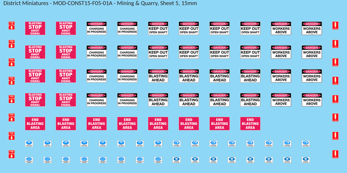 Mining & Quarry, Sheet 5, 15mm decal sheet, clean finish