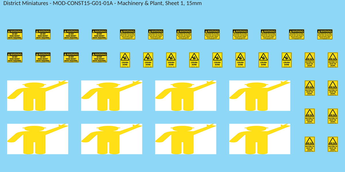 Machinery & Plant, Sheet 1, 15mm decal sheet, clean finish