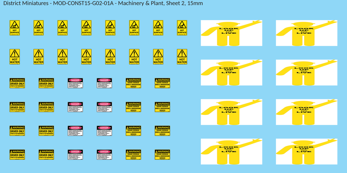 Machinery & Plant, Sheet 2, 15mm decal sheet, clean finish