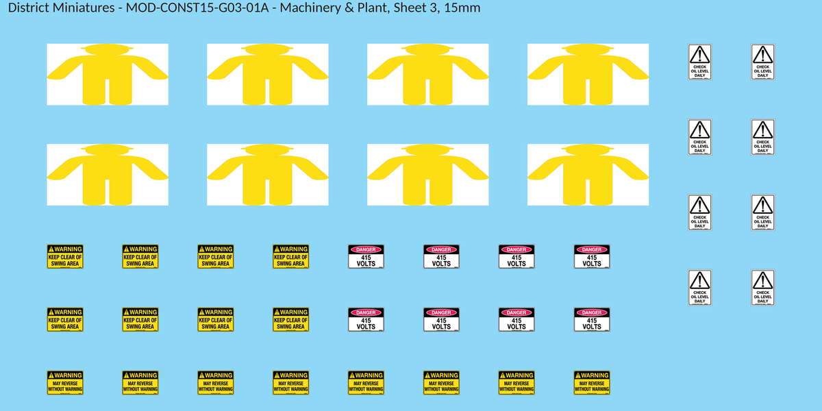 Machinery & Plant, Sheet 3, 15mm decal sheet, clean finish