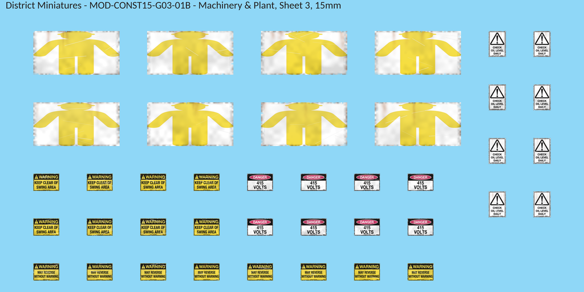 Machinery & Plant, Sheet 3, 15mm decal sheet, weathered finish