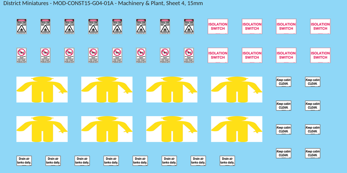 Machinery & Plant, Sheet 4, 15mm decal sheet, clean finish