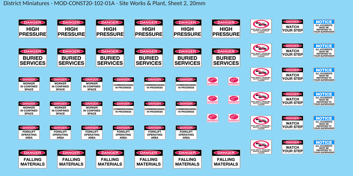 Site Works & Plant, Sheet 2, 20mm decal sheet, clean finish