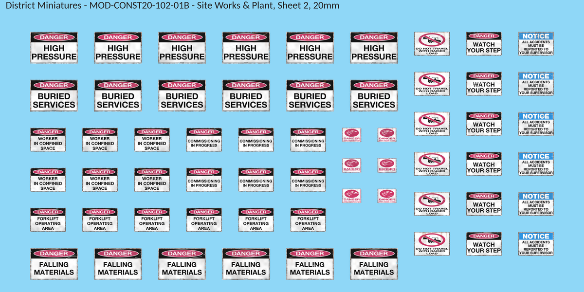 Site Works & Plant, Sheet 2, 20mm decal sheet, weathered finish