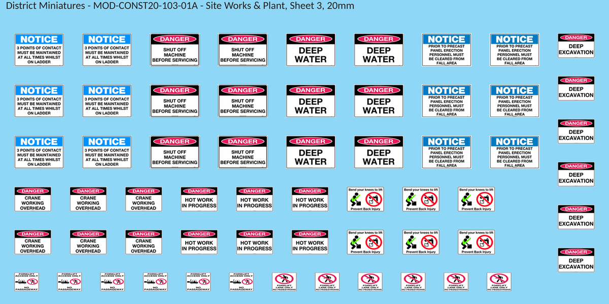Site Works & Plant, Sheet 3, 20mm decal sheet, clean finish
