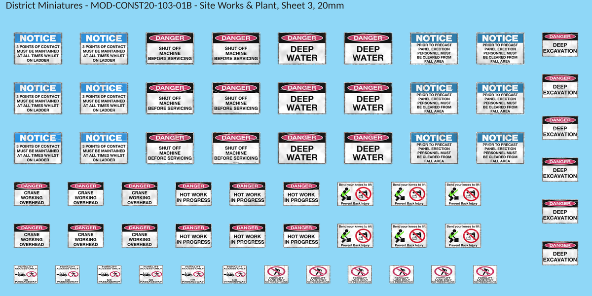Site Works & Plant, Sheet 3, 20mm decal sheet, weathered finish
