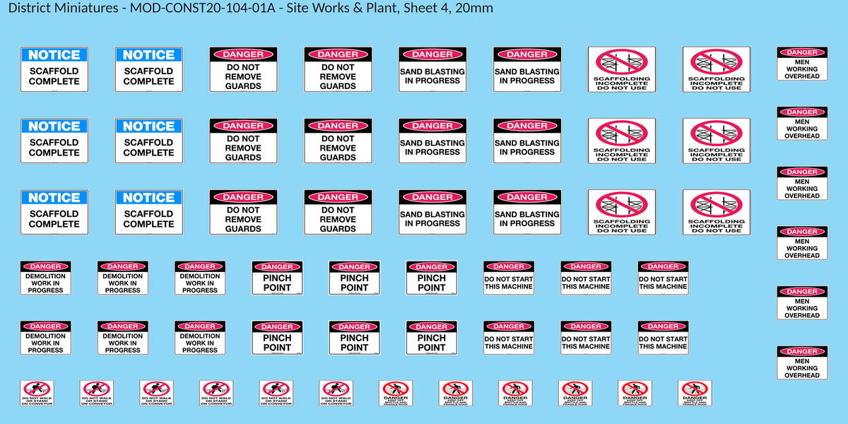 Site Works & Plant, Sheet 4, 20mm decal sheet, clean finish