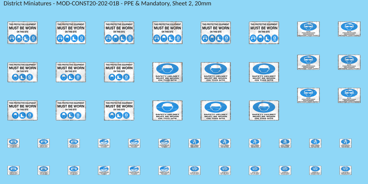 PPE & Mandatory, Sheet 2, 20mm decal sheet, weathered finish