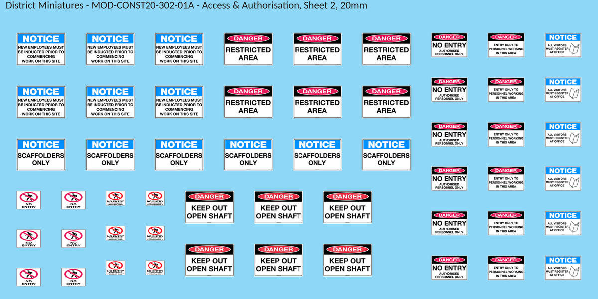 Access & Authorisation, Sheet 2, 20mm decal sheet, clean finish