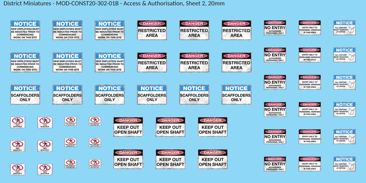 Access & Authorisation, Sheet 2, 20mm decal sheet, weathered finish