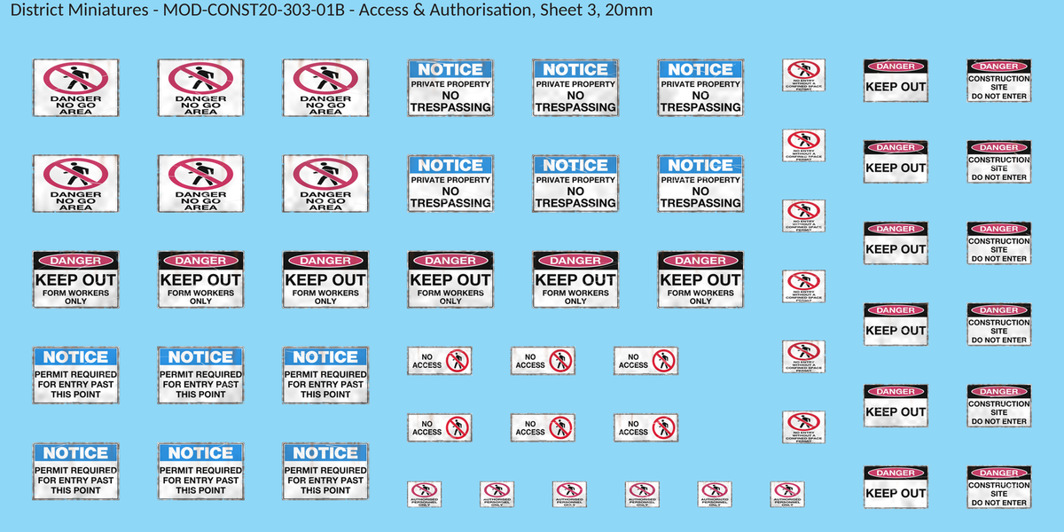 Access & Authorisation, Sheet 3, 20mm decal sheet, weathered finish
