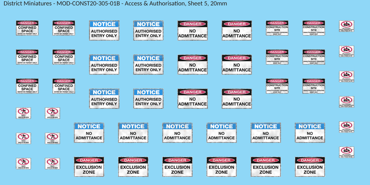 Access & Authorisation, Sheet 5, 20mm decal sheet, weathered finish