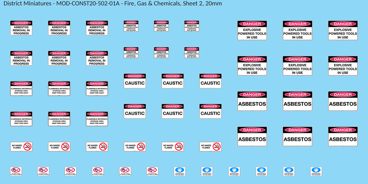 Fire, Gas & Chemicals, Sheet 2, 20mm decal sheet, clean finish