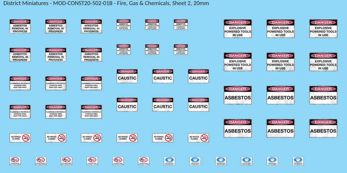 Fire, Gas & Chemicals, Sheet 2, 20mm decal sheet, weathered finish