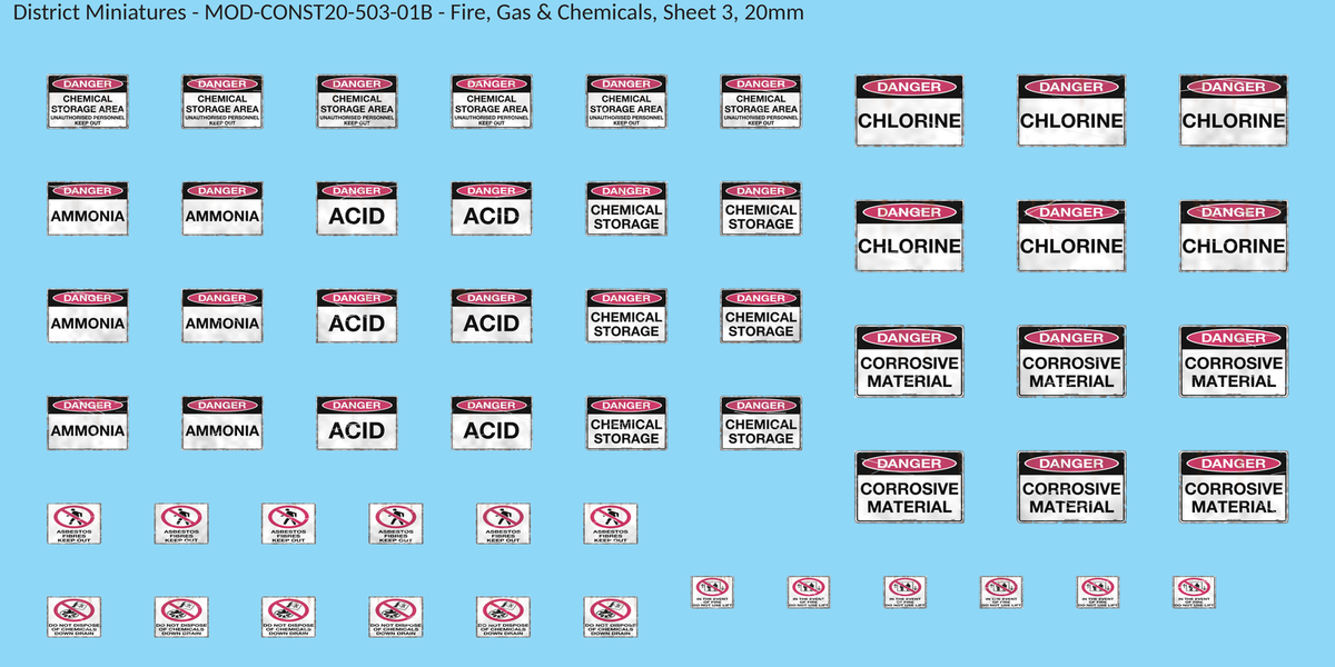 Fire, Gas & Chemicals, Sheet 3, 20mm decal sheet, weathered finish