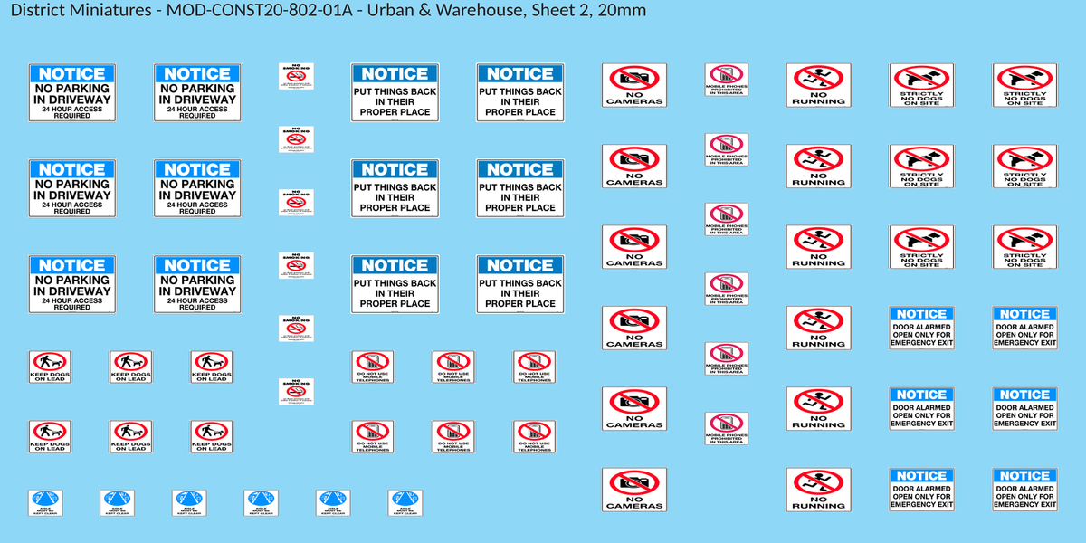 Urban & Warehouse, Sheet 2, 20mm decal sheet, clean finish