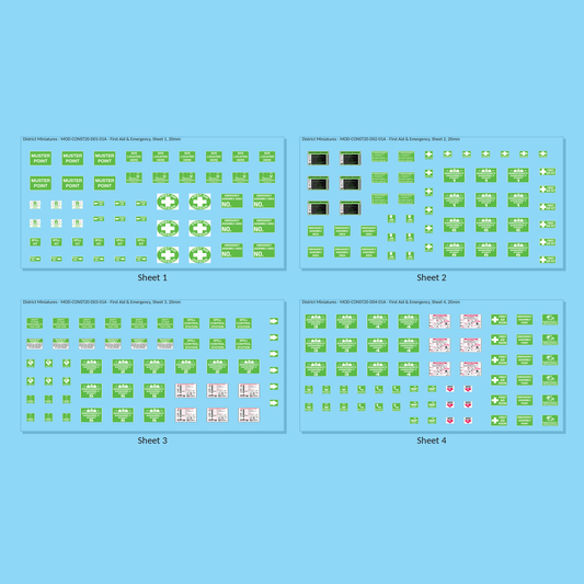 First Aid & Emergency, 20mm - all 4 sheets, clean finish