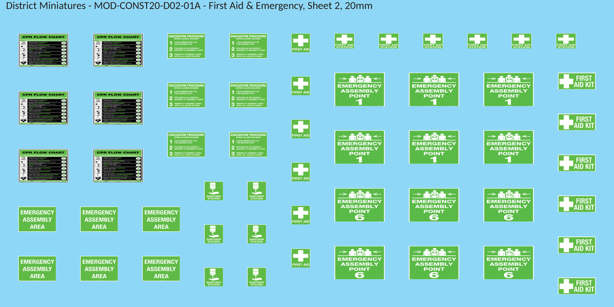 First Aid & Emergency, Sheet 2, 20mm decal sheet, clean finish