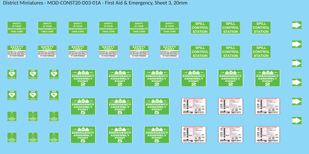 First Aid & Emergency, Sheet 3, 20mm decal sheet, clean finish