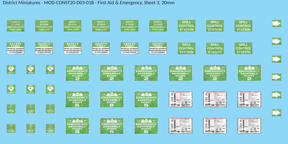 First Aid & Emergency, Sheet 3, 20mm decal sheet, weathered finish