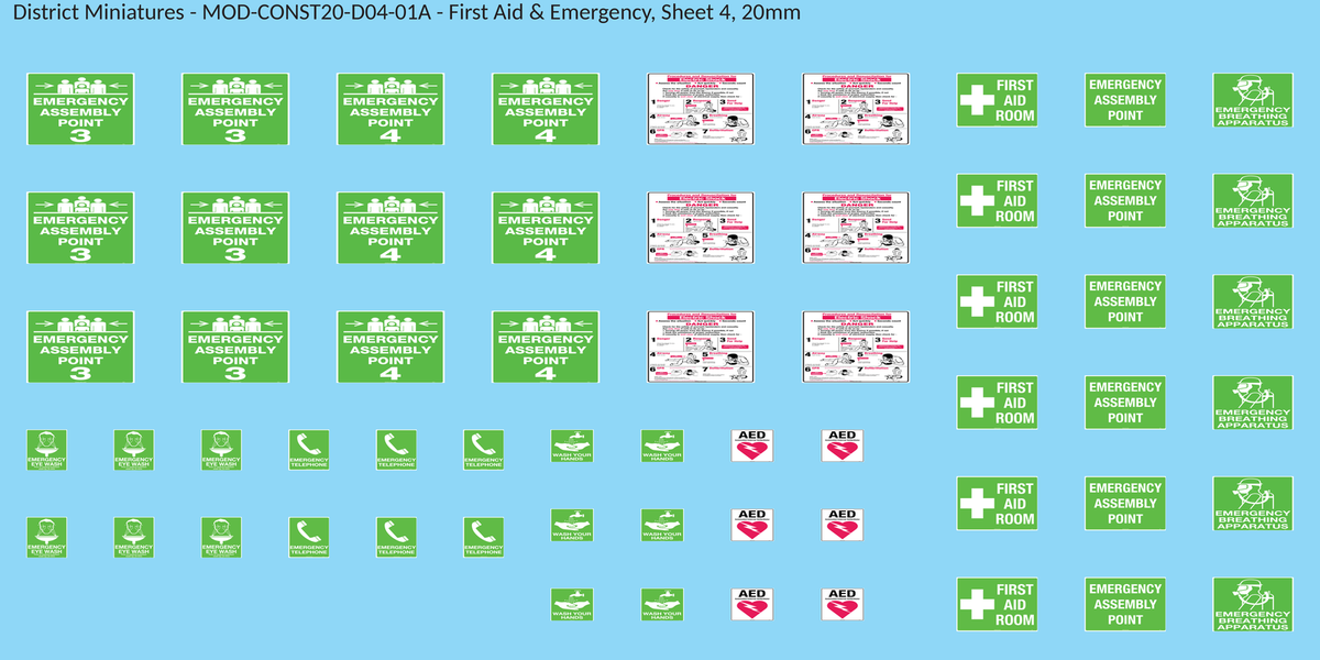 First Aid & Emergency, Sheet 4, 20mm decal sheet, clean finish