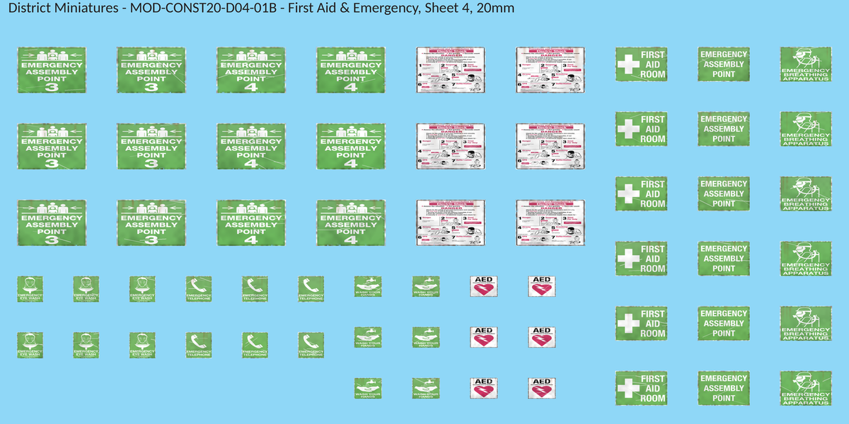 First Aid & Emergency, Sheet 4, 20mm decal sheet, weathered finish