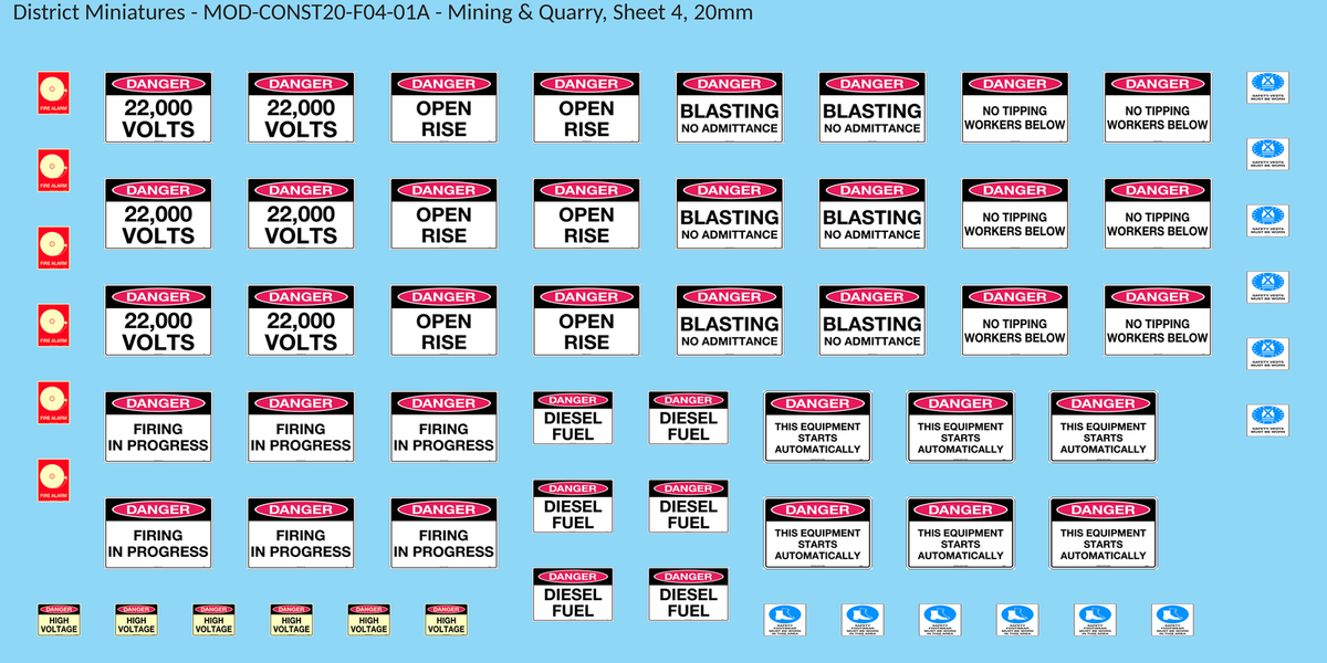 Mining & Quarry, Sheet 4, 20mm decal sheet, clean finish