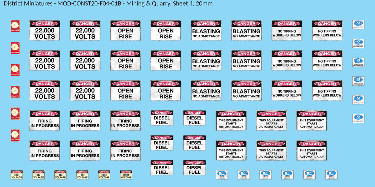 Mining & Quarry, Sheet 4, 20mm decal sheet, weathered finish