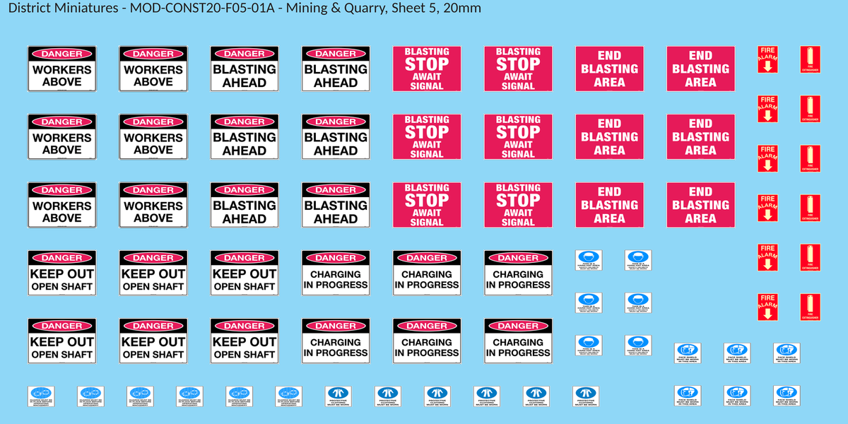 Mining & Quarry, Sheet 5, 20mm decal sheet, clean finish